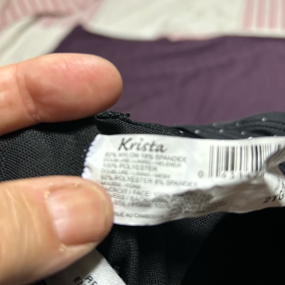 Black Krista Polka Dot swimsuit top- 2X-perfect to wear with shorts - Picture 2 of 6